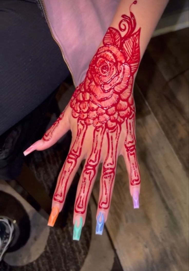 🦋 Tattoo by  Jefferson Fierro Henna Sleeve, Rose Henna, Kids Henna, Henne Tattoo, Cute Henna Designs, Cute Henna Tattoos, Henna Style Tattoos, Red Henna, Henna Inspired Tattoos