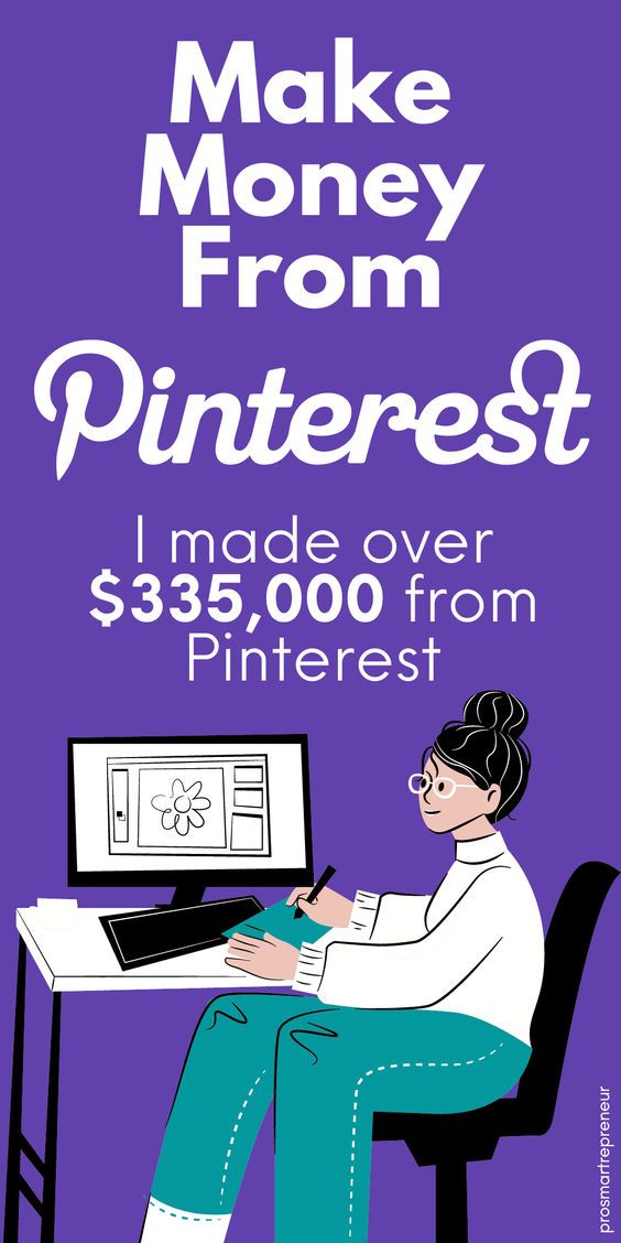 a woman sitting at a desk with a computer on her lap and the words make money from pinterest i made over $ 3, 000 from pinterest