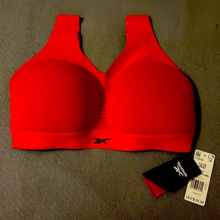 This Is A Brand-New, Never Worn Bra With Tags Still Attached. Puremove+ Bra. Red Sportswear Sports Bra, Red Breathable Sports Bra, Red Casual Sports Bra For Running, Red Seamless Sports Bra With Medium Support, Red Moisture-wicking Sports Bra, Red Stretch Sports Bra With Go-dry Technology, Red Stretch Sports Bra With Go-dry, Red Stretch Sports Bra For Running, Red Sports Bra For Running