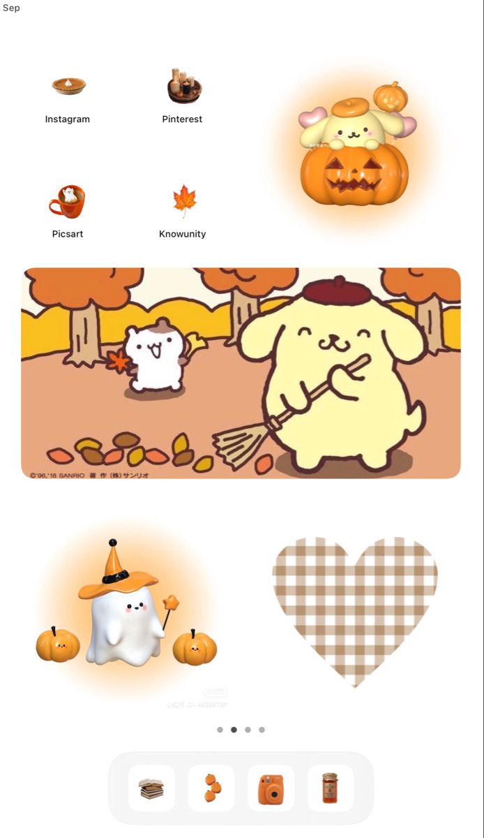 an image of a web page with pumpkins and other things on the screen, including cats