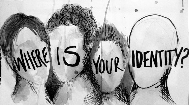 a drawing with words written on it that say where is your identity?