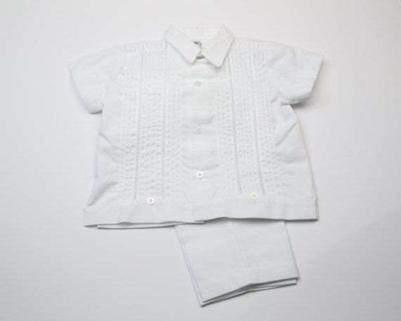 Boys Linen Guayabera Boys Baptism Short by DetailsandTraditions Fitted Sets For Baptism In Spring, Classic Short Sleeve Sets For Spring, Spring Baptism Short Sleeve Sets, Classic Fitted Short Sleeve Sets, Fitted Short Sleeve Sets For First Communion, Fitted Sets For First Communion In Spring, White Short Sleeve Pant Set For Summer, White Pant Set For Spring Wedding, Spring Fitted Sets For First Communion