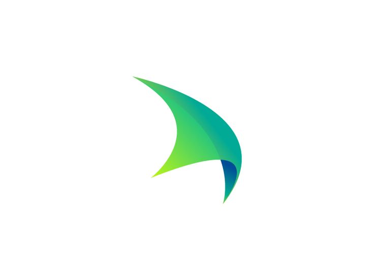 a green and blue curved arrow logo on a white background with the letter o in it's center