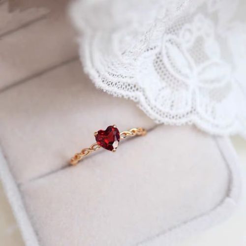 (eBay) Find many great new & used options and get the best deals for 2.59 Ct Heart Cut Simulated Red Ruby Engagement Ring 14K Yellow Gold Plated at the best online prices at eBay! Free shipping for many products! Delicate Stacking Rings, Ruby Wedding Rings, Vintage Ring Box, Surf Jewelry, New York Vintage, Ruby Engagement Ring, Delicate Design, Gold Gift, Vintage Heart