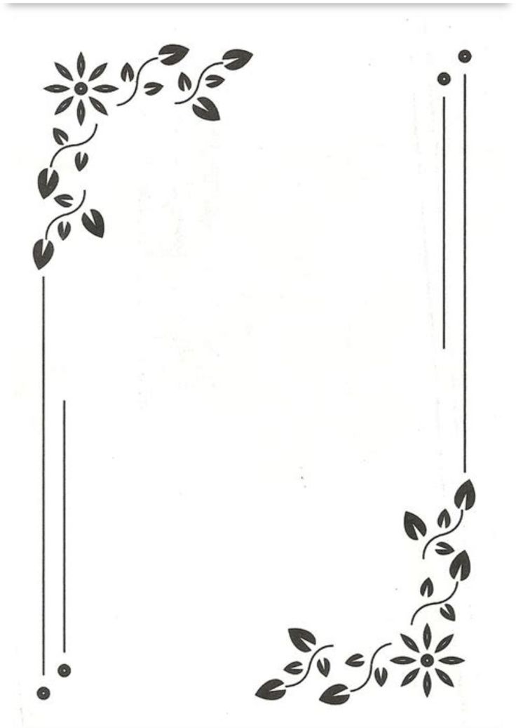 a black and white photo frame with flowers on it