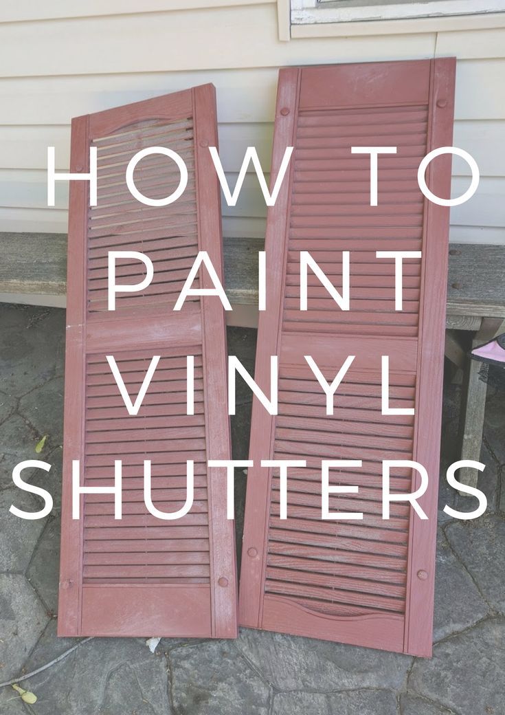 two shutters that have been painted pink with the words how to paint vinyl shutters