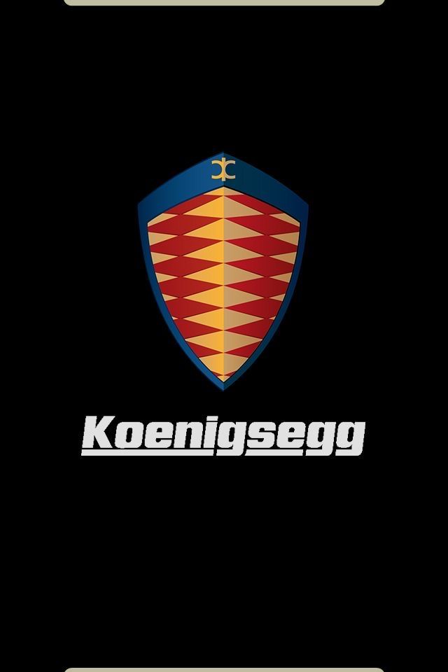 the logo for koenigsego is shown on a black background with gold trim