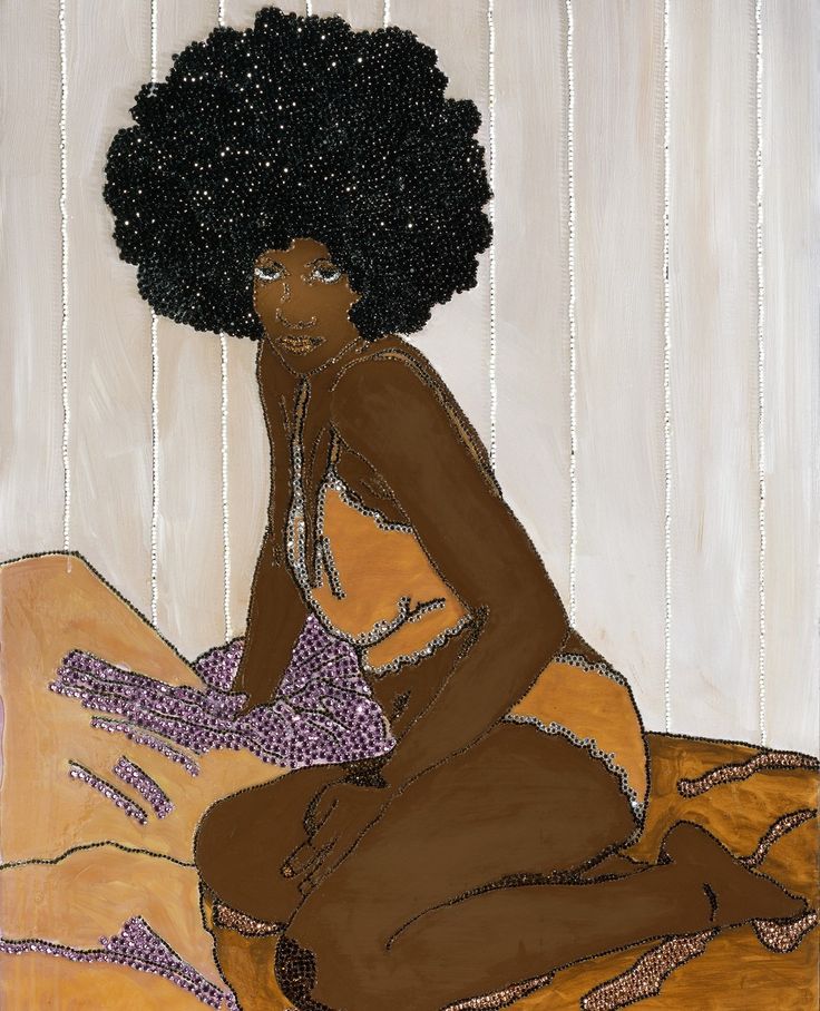 #MKGWatchlist: In Mickalene Thomas's "Sugar Baby", the artist reinterprets the art historical canon of portraiture while celebrating black femininity. Click our link in bio to check it out in Levy Gorvy's online viewing room!⁠ ⁠ Mickalene Thomas, Sugar Baby, 2004, Acrylic and rhinestones on panel, 48.0 x 36.0 (inch)⁠ ⁠ “I wanted to celebrate black femininity, and that sexuality, in a different way, by claiming the space that seemed to be voided for a while... and started thinking about art histo Mickalene Thomas, Afrofuturism Art, Art Matters, Contemporary Portrait, Afrocentric Art, Black Femininity, Pulp Art, Popular Art, A Level Art