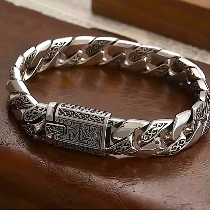 Questions? Leave A Comment Below! Cuban Chain Men, Hip Hop Accessories, Geek Jewelry, Viking Bracelet, Mens Trends, Mens Accessories Jewelry, Fine Jewelry Bracelets, Cuban Chain, Chains For Men