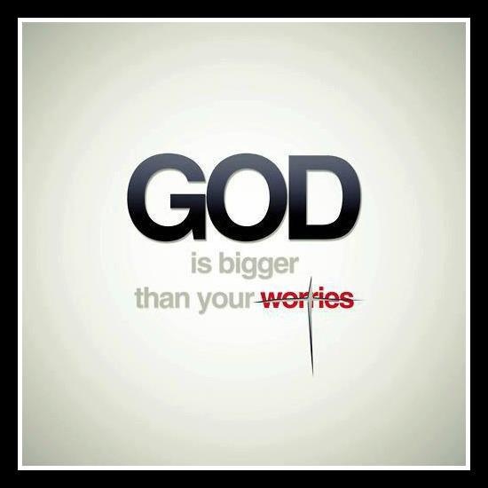 the words god is bigger than your wordies are written in black on a white background