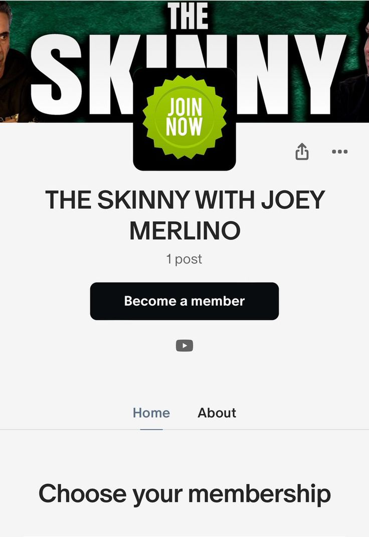 the skinnyy with joey merino website is shown on an iphone phone screen