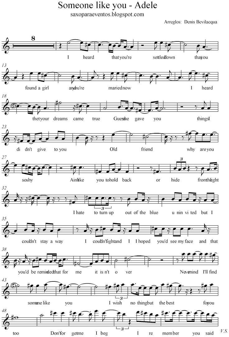 someone like you - adle sheet music for piano with notes and tabulas