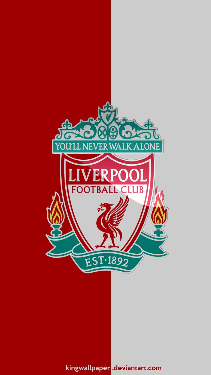 the liverpool football club logo on a red and grey background