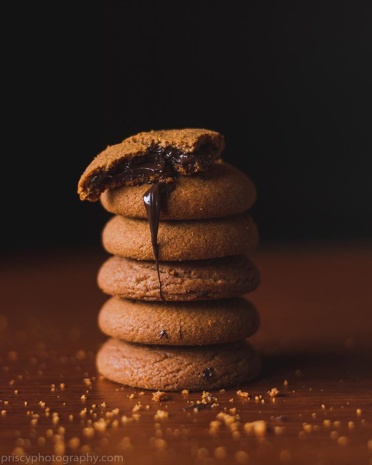 a stack of cookies sitting on top of each other