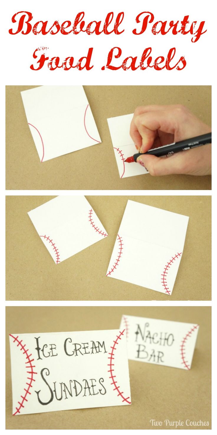 how to make baseball party good labels