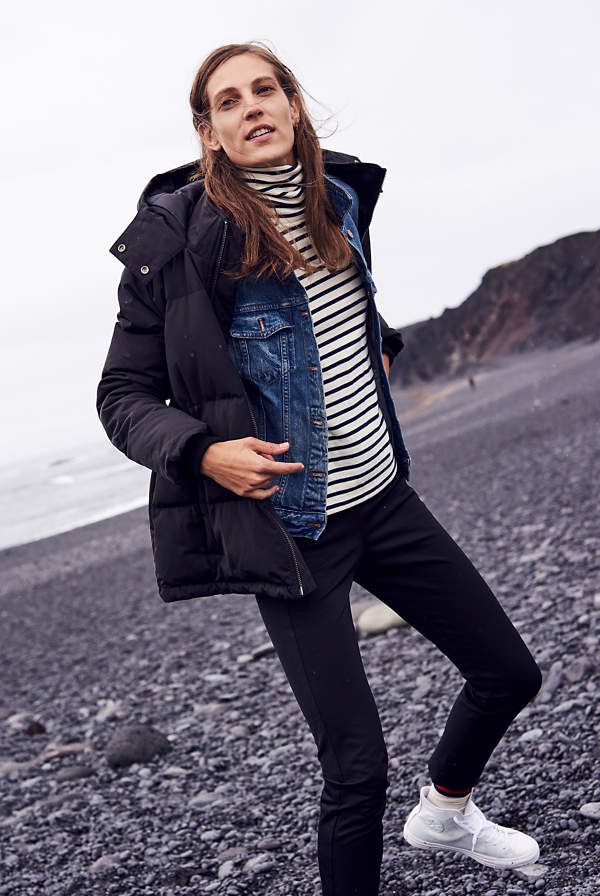 Madewell New Arrivals | Madewell.com All Star Sneakers, Oversized Jean Jacket, Puffer Parka, Jean Jacket Women, Striped Turtleneck, Turtleneck Top, Weekend Style, Lovely Clothes, Star Sneakers