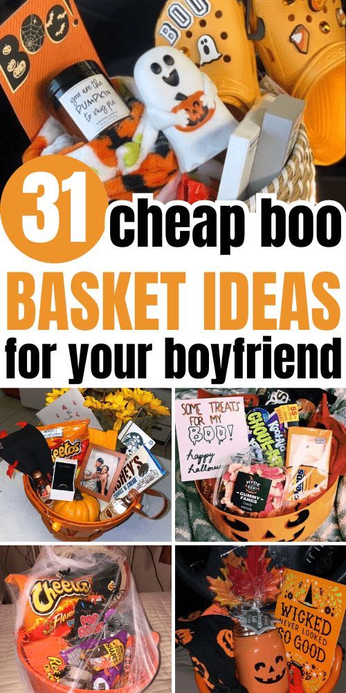 Boo Basket Ideas for Boyfriend Boo Basket Ideas For Boyfriend, Spooky Basket For Men, Spooky Basket Ideas, Fall Basket Ideas, Boo Basket Ideas, Basket Ideas For Boyfriend, Diy Halloween Gifts, Spooky Basket, Creepy Halloween Food