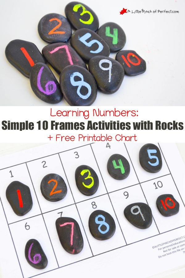 rocks that have numbers written on them with the words learning numbers and free printable chart