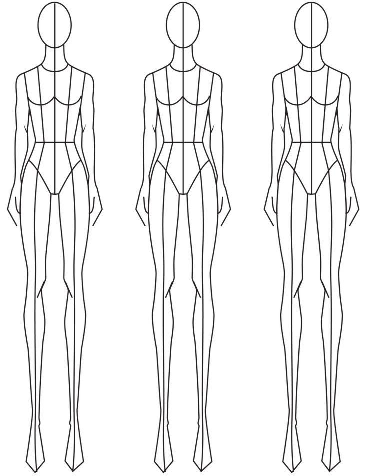 the back and side view of a woman's body in three different positions, including the