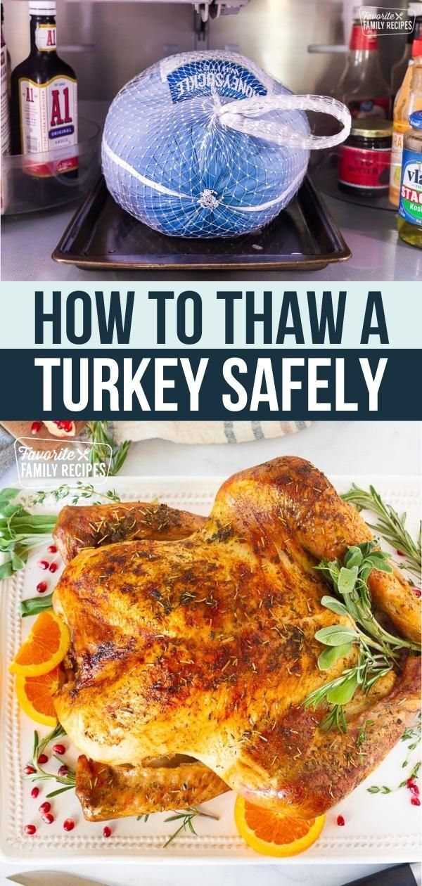 how to thaw a turkey safely in the kitchen with oranges and herbs