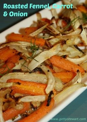 roasted fennel and onion salad on a white plate