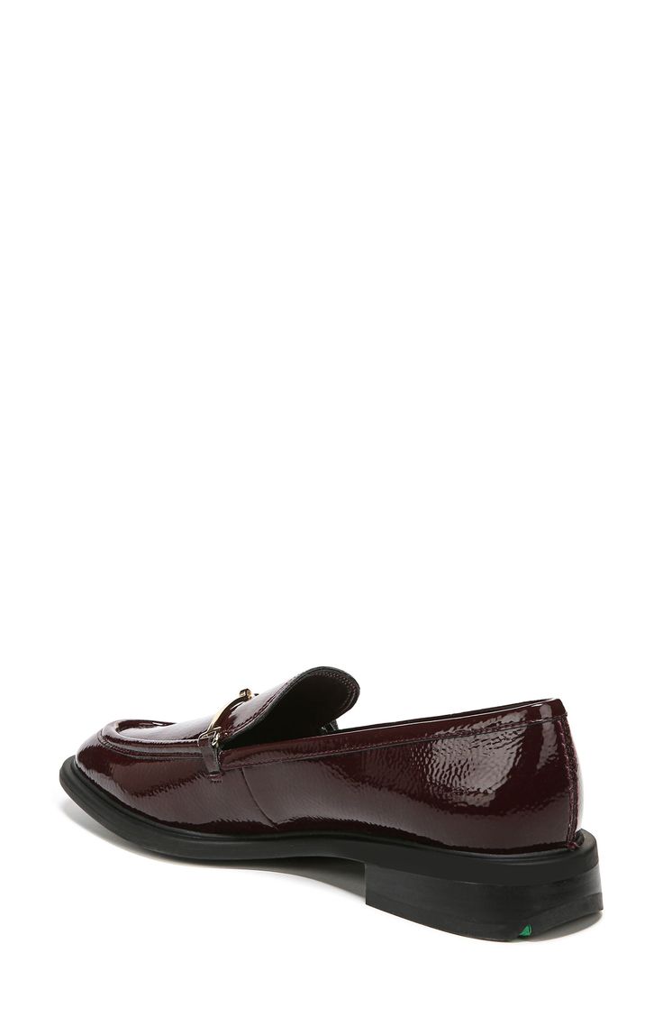 Add some equestrian polish with this comfortably padded loafer adorned by a slender bit on the vamp and styled with an almond moc toe and a sturdy sole. 1" heel (size 8.5) Cushioned insole Leather or synthetic upper/synthetic lining and sole Imported Women's Shoes Fitted Patent Leather Slip-on Loafers, Fall Slip-on Loafers With Moc Toe, Classic Fitted Patent Leather Loafers, Fall Loafers With Branded Insole And Plain Toe, Fall Brogue Detailing Moc Toe Loafers, Fall Brogue Moc Toe Loafers, Fitted Round Toe Moccasins For Office, Fall Loafers With Textured Sole And Moc Toe, Classic Flat Loafers For Fall