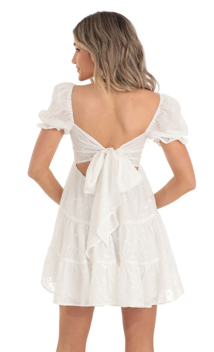 Gloria Chiffon Floral Fit and Flare Dress in White | LUCY IN THE SKY Confirmation Dresses, White Dresses Graduation, Cute White Dress, Lucy In The Sky, Chiffon Floral, Sorority Outfits, Floral Fit, Grad Dresses, Graduation Outfit