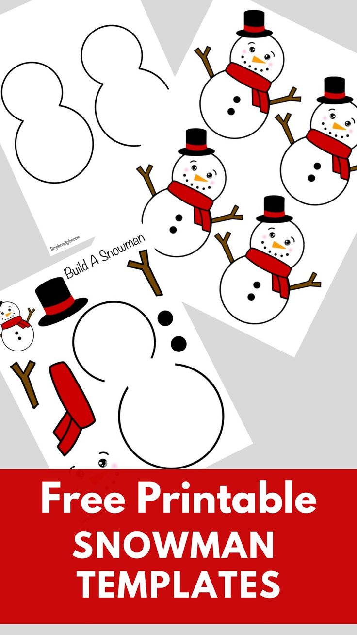 free printable snowman templates for kids to use in the winter holidays and christmas crafts