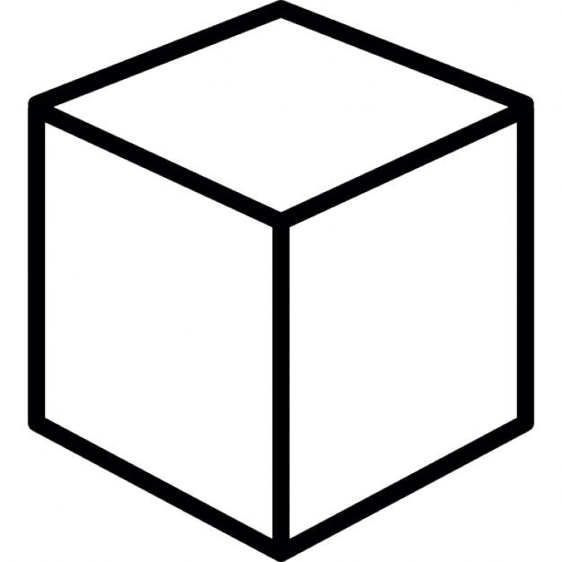 a black and white line drawing of a cube