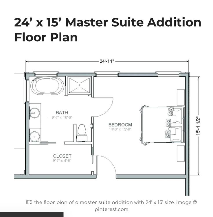 the floor plan for a master suite addition