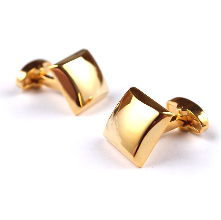 The Gold Cufflinks | Men's Accessories by The Brothers at OTAA | OTAA.COM Gold Cufflinks Men, Mens Fashion Jewelry, Warm Palette, Gold Cufflinks, Shirt Cuff, Sharp Dressed Man, Square Stud, Cufflinks Men, Cuff Links