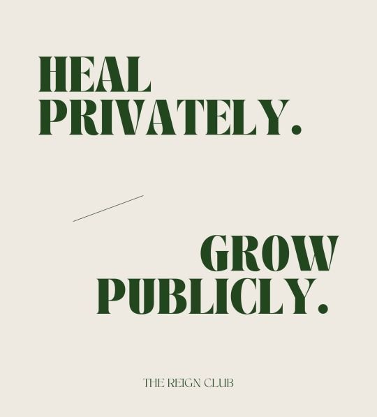 an advertisement with the words, heal privately grow publicity