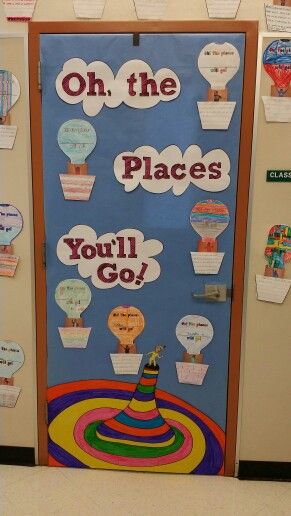 a bulletin board with the words oh the places you'll go