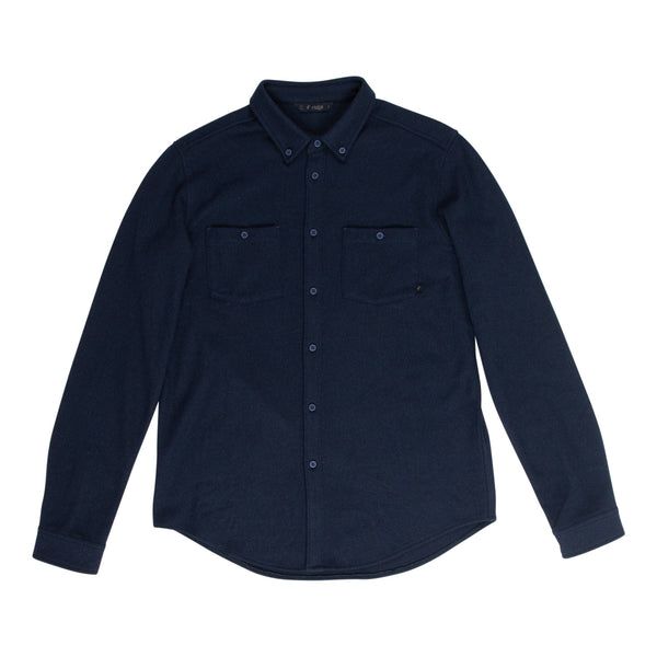 Casual Long Sleeve Wool Shirt, Relaxed Fit Wool Button-up Top, Casual Wool Button-up Tops, Navy Button-up Winter Tops, Casual Wool Collared Shirt, Navy Wool Tops For Fall, Fitted Long Sleeve Flannel Shirt For Winter, Classic Long Sleeve Wool Flannel Shirt, Casual Wool Shirt With Relaxed Fit