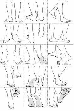 step by step instructions on how to draw feet