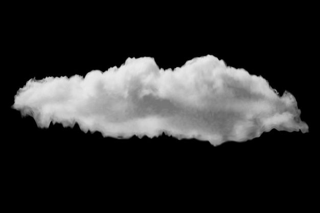 a white cloud floating in the air on a black background