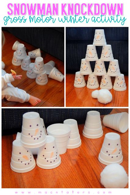 snowman knockdown gross mystery activity for toddlers to learn how to make them