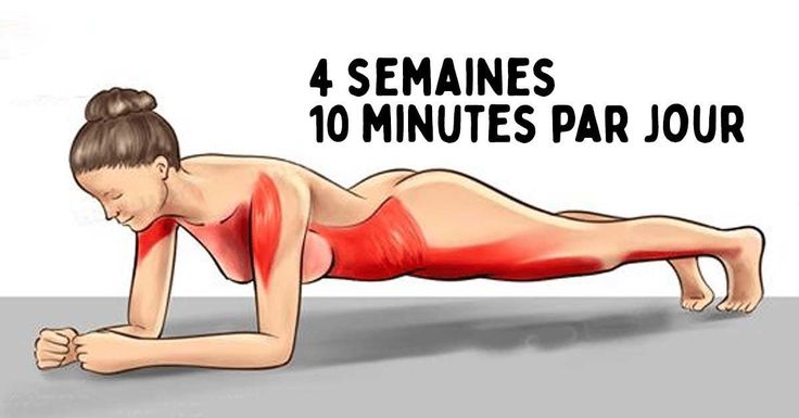 a woman is doing push ups with the words 4 semaines 10 minutes par jour