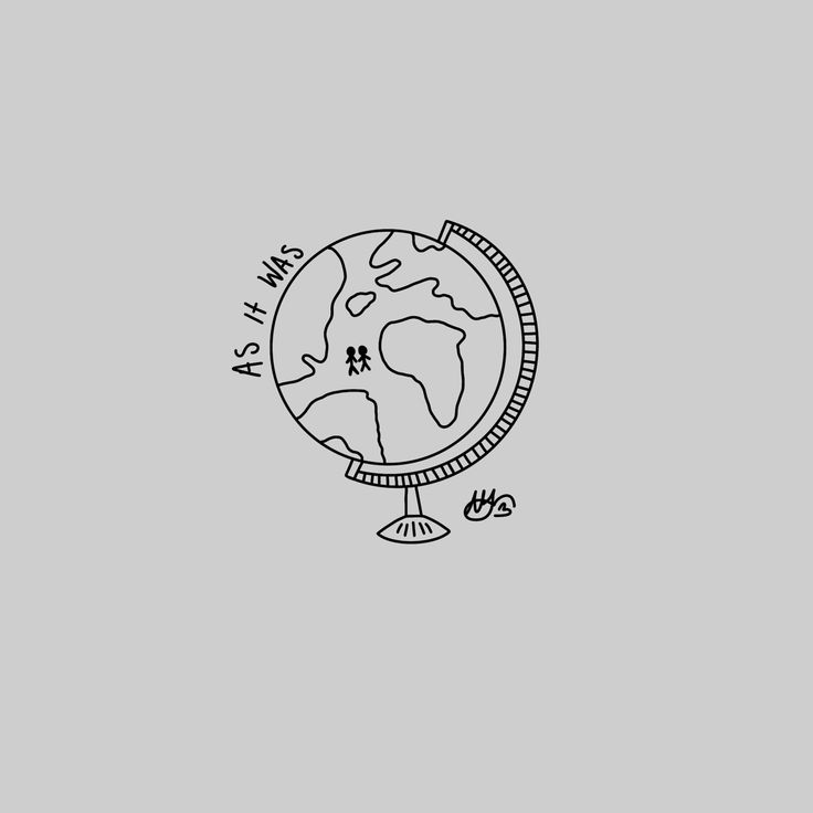 a black and white drawing of the earth on a gray background