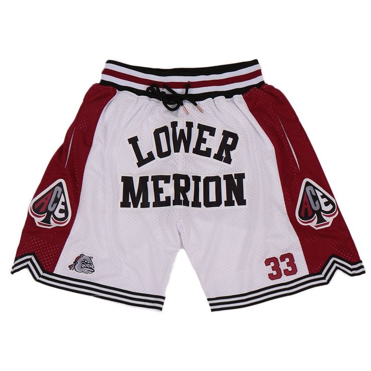 White Lower Merion Basketball Shorts Nba Basketball Shorts, Bryant Basketball, Sports Jerseys, Beach Pants, Blue White And Black, Men Fits, Red Shorts, Basketball Shorts, Nice Shorts