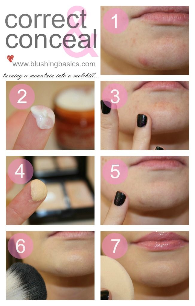 Correct & conceal acne with these steps. Cover Up Pimples, Corrective Makeup, Acne Makeup, Best Makeup Tutorials, Makeup Tip, Makeup Tricks, Makeup Concealer, Without Makeup, Makati