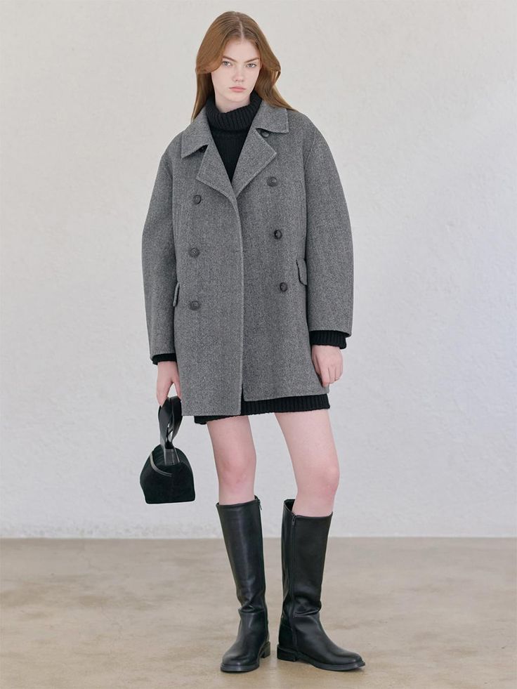 Composition : wool 100%Color : charcoal herringboneCountry of Origin : Republic of Korea Simple Dresses, Composition, Jackets & Coats, Wool, The Originals, Clothes For Women, Dresses, Clothes, Color