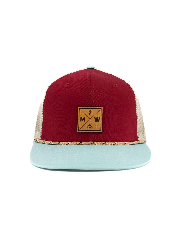 Milk X Whiskey - Parajumper Flat Brim Trucker - Brick Ice Red Curved Brim Trucker Hat For Outdoor Activities, Vintage Red Snapback Hat For Outdoor, Casual Outdoor Baseball Cap With Leather Patch, Red Baseball Cap Snapback For Outdoor Activities, Red Snapback Baseball Cap For Outdoor Activities, Retro Trucker Hat With Flat Bill For Outdoor, Brown Snapback Trucker Hat For Hiking, Retro Flat Bill Trucker Hat For Outdoor, Casual Baseball Cap With Leather Patch For Outdoor