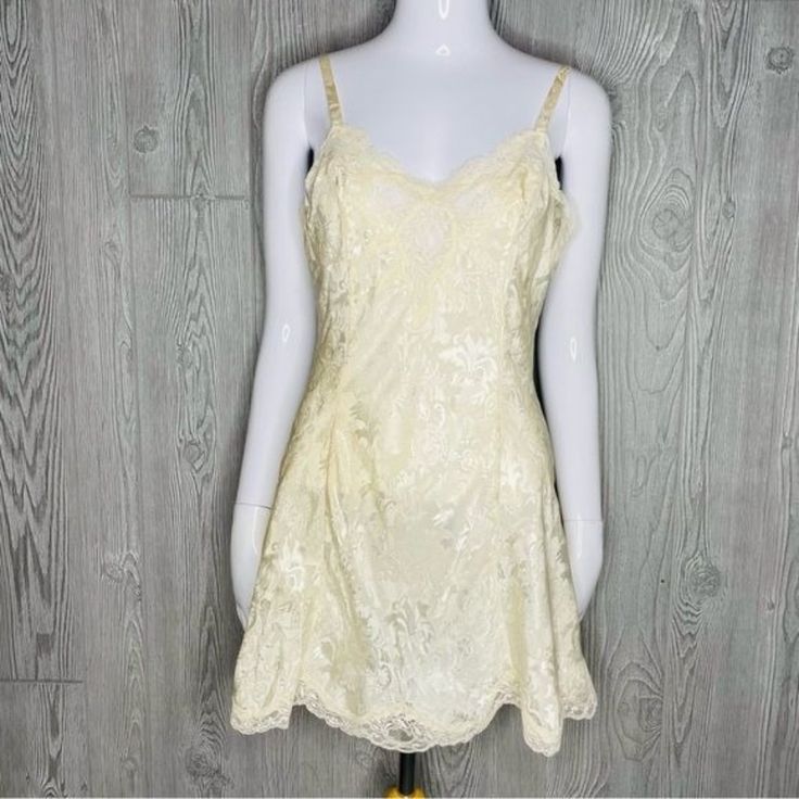 Vintage White And Gold Label Victoria Secret Lace Teddy Night Gown Size Small Lace Slip Dress For Night In Spring, Spring Lace Slip Dress For Night, Fitted Lace Nightgown For Loungewear, Elegant Lace Nightgown For Spring, Lace Nightgown For Wedding Night In Summer, Summer Wedding Night Lace Nightgown, Elegant Victoria's Secret Dress For Wedding Night, Fitted Delicate Lace Sleepwear For Spring, Victoria's Secret Coquette Lace Sleepwear