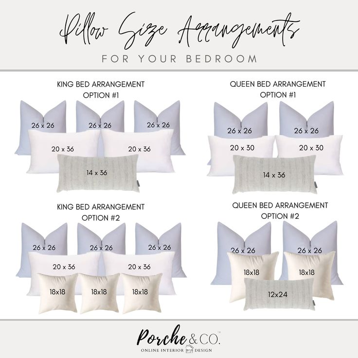 the pillow sizes for your bedroom