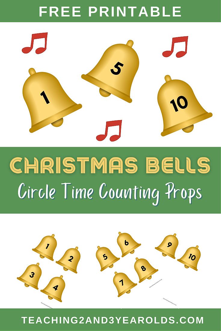 christmas bells and music notes for kids to practice counting with free printable worksheets