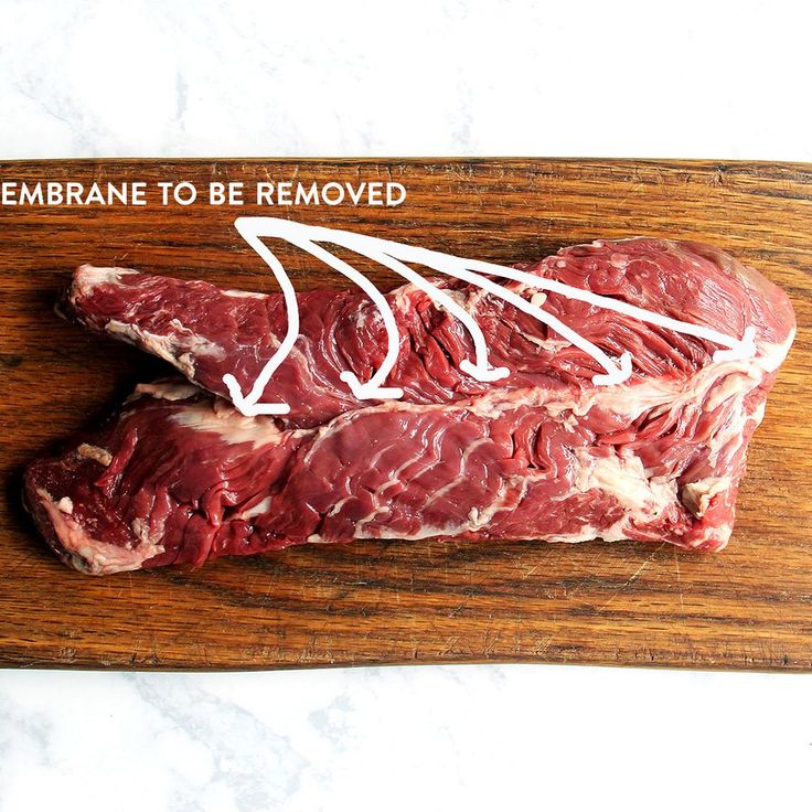 some raw meat sitting on top of a cutting board with the words membrane to be removed