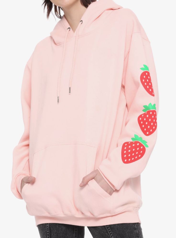 Lovecore Aesthetic Outfit, Kawaii Jacket, Strawberry Outfit, Milk Strawberry, Sanrio Fashion, Hoodie Images, Kawaii Sweatshirt, Girls Hoodie, Unique Sweaters