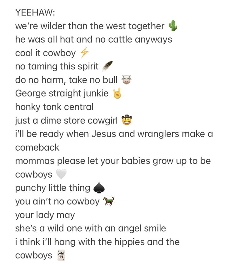 western instagram captions Western Instagram Bio Ideas, Bereal Instagram Captions, Country Selfie Captions, Boot Captions For Instagram, Don’t Care Instagram Captions, Western Selfie Captions, Cute Western Instagram Captions, Punchy Instagram Bio, Country Instagram Bios