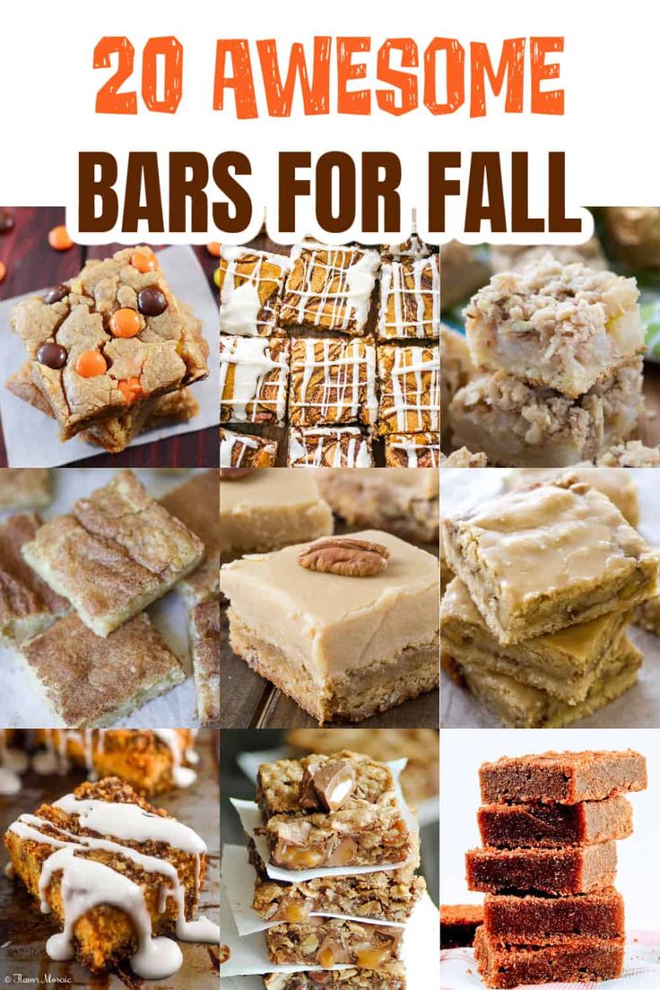 20 awesome bars for fall that are delicious and easy to make, perfect for the holidays